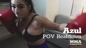 Boxing Domme Azul Teases in POV Beatdown Fantasy