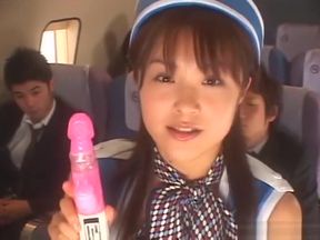 Naughty Japanese AV model enjoys cosplay stewardess role