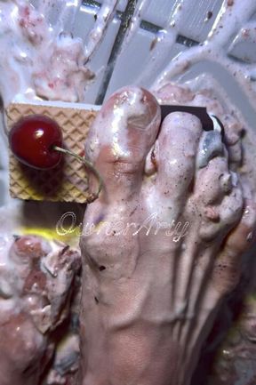 My Feet🦶 Crush Ice Cream 🍦 & Juicy Fruits🍒Aesthetic Sticky Food Play