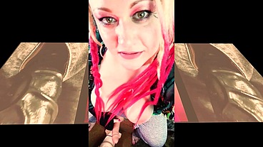 The Cute Shemale wants to Watch you Suck on your first BBC and Gag on it