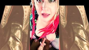 The Cute Shemale wants to Watch you Suck on your first BBC and Gag on it