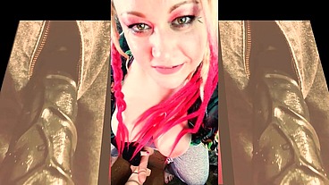 The Cute Shemale wants to Watch you Suck on your first BBC and Gag on it