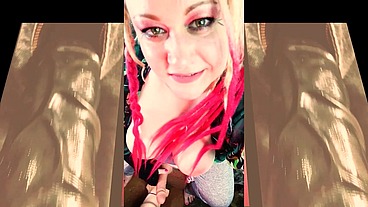 The Cute Shemale wants to Watch you Suck on your first BBC and Gag on it