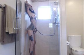 Pre-Boob Job Shower Solo with Ass Bruises