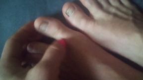 Playing with My Cute Barefeet and My Clit (no Audio)