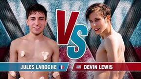 DevinLewis & JulesLaroche Heat Up The Shower In Naked Twink Challenge