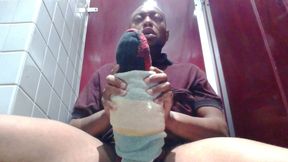 4 am College black guy cums in locker room