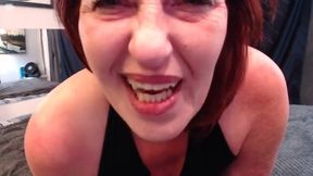 V282 Redhaired PAWG Dawn reverse cowgirl on dildo and lick my ass