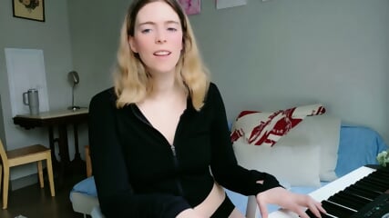 Skinny teen's flat chest pressed against the wall during rough doggy