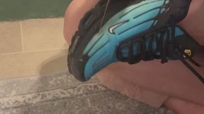 Burning and trashing tns sneakers