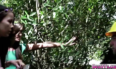 Lovely y Skinny teens gets their pussies fucked in the jungle