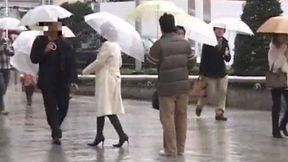 Sexy Japanese Star Hunts for Man on Busy Street - Part One