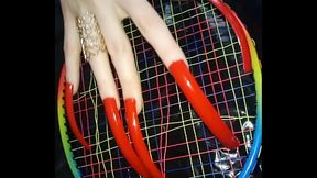Lady L extreme hook long red nails (video short version)