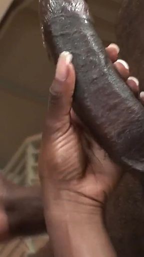 Ebony Brunette Sole Dior Fucks Black Cock and Makes Him Cum