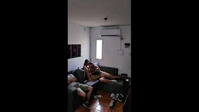 Best friend's GF gets fucked on the couch next to him