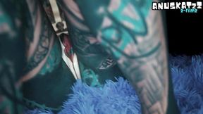 Heavy ANAL play - tattoo girl solo masturbation -SQUIRT &mdash;  gape &mdash;  prolapse &mdash;  toys