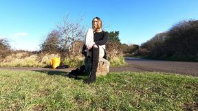 Crossdresser in 8 inch pleated skirt, continued..