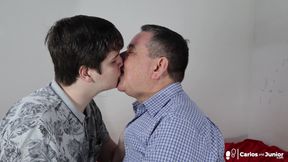 Dad and His Boy Kissing