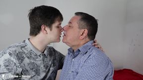 Dad and His Boy Kissing