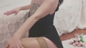 Tan Stockings & Golden Heels: Goddess Foot Worship Tease