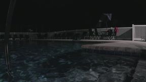 Night swim and underwater play. bubbles and mermaid tail trial