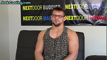 Muscled jock jerks his cock 4 pleasure on the casting