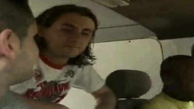 Straight guy swallow a fat dick in a van and fucks hard