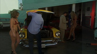 Ashley Long And Jesse V Gets Her Pussies And Assholes Rodded On A Hot Rod