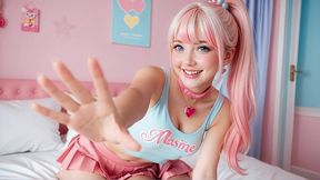 pink barbie 18yo teen begs stepdad in her dream room - double holes fuck: pussy to anal creampie(ai-generated)