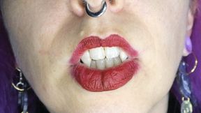 Vampire Teeth Red Lips Open Mouth Vape Fangs