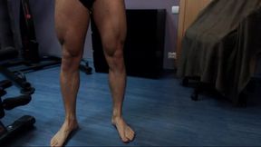 Muscle Hunk Shows Feet and Legs