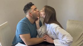 Kinky Blonde Doctor, Lucy Foxx Sucks Tongue with Male Interns Tongue | Tongue Fetish | Tongue Sucking | Interracial Kissing | Licking