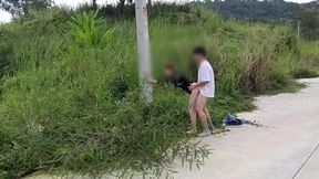 Roadside MILF and Teen Amateur Anal Threesome