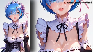 Rem from Re zero in a maid costume will service your cock to the full!