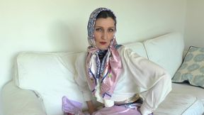 Satin Scarf Lover and Cumming on a Shiny Satin Scarf, Lady Victoria Valente