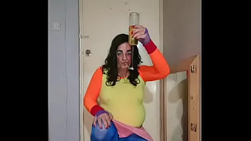 sissy gay crossdresser will not stop swallowing his till you feed him yours and on cam for the world to see