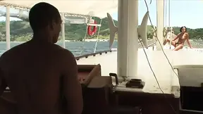 Black dick pounds firm Brazilian booty in boat