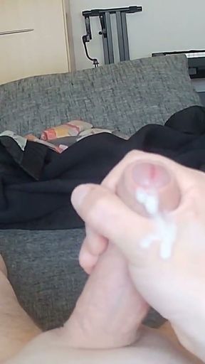 Big white German uncut machine gets hard and cums   Clip 1