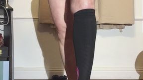 part one of the strip tease while lightly cooling down with a few jumping jacks. part 2 is the removal of the work out clothes and dangling natural tits.