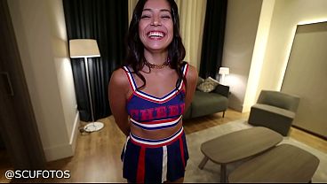 Malen Ibiza Cheerleader blowjob fuck and facial cum POV Scufotos Big cock
