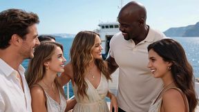 beautiful latin mature seeks sex on the beaches of santorini and finds 2 men to fuck her without mercy - ai porn- porn in spanish