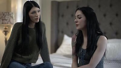 Emo stepdaughter lets her Bony TS stepmom fuck her pussy