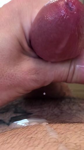 POV Close-up Cumshot: Huge Load Almost Hits Camera Lens!
