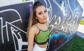 Slutty Mackenzie sucks indoors and outdoors