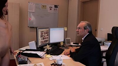 Horny young secretary fucks her old boss