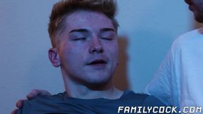 Blonde Zacc Andrews opens his legs and lets Brody Kayman penetrate his ass