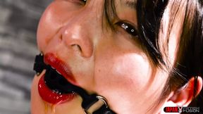 Bound and Drooling: Tsugumi Matsuzaka Dripping Saliva From Her Gagged Mouth