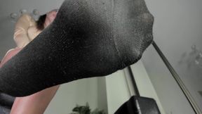 Black Socks in Long Feet
