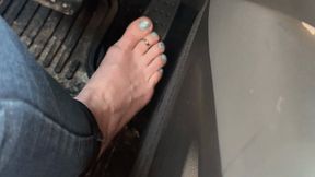 Trixie Love Pedal Pumping Barefoot with a toe ring