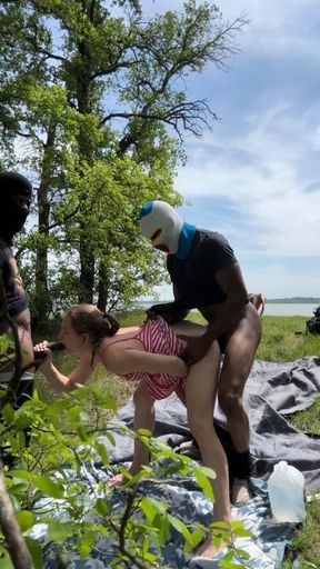 Behind The Scenes - Double-Anal Picnic Threesome